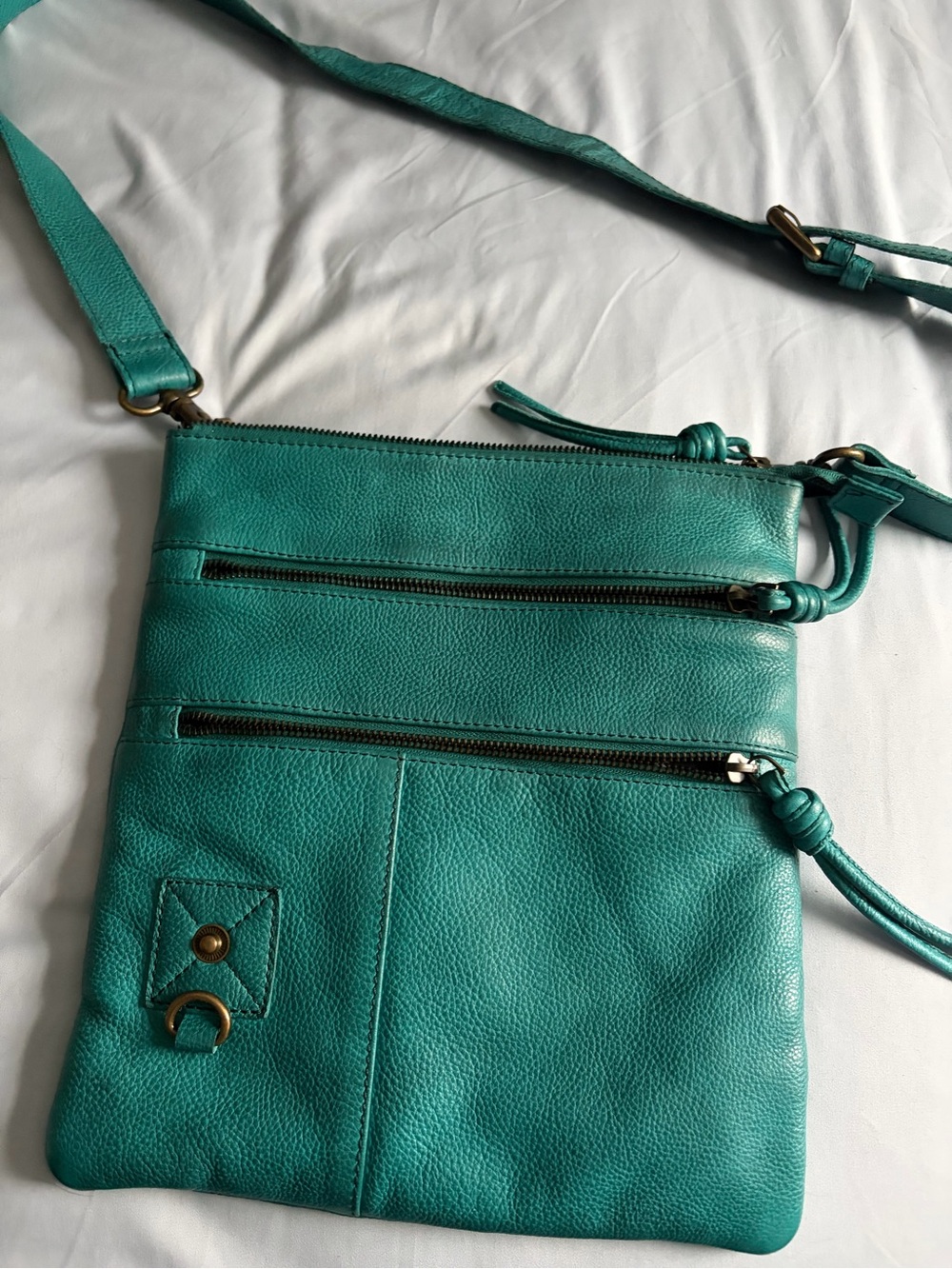Myra Crossbody Leather Bag - Teal